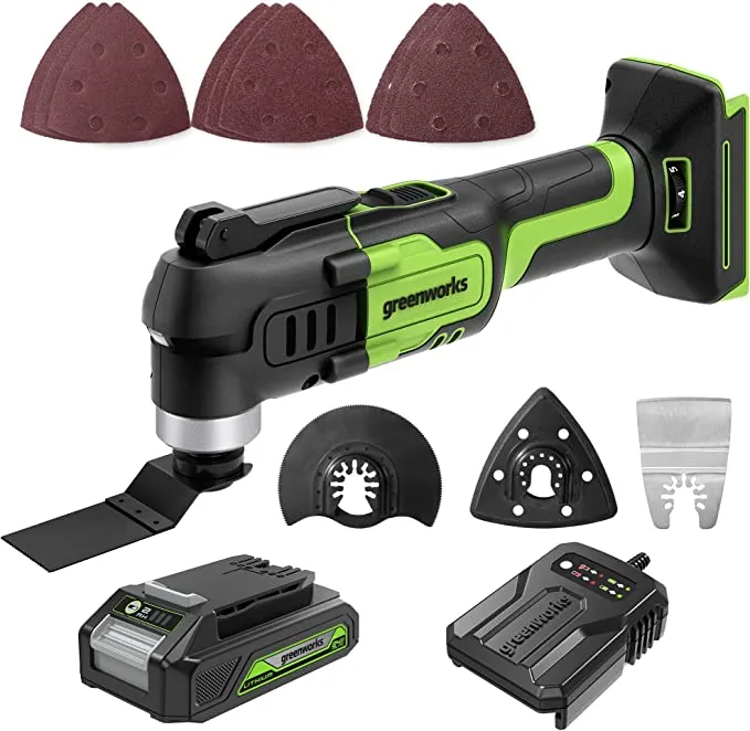 24V Cordless Battery Drill/Driver and Multitool   20pc Driving Set w/ Two (2) 2.0Ah USB Batteries & Charger