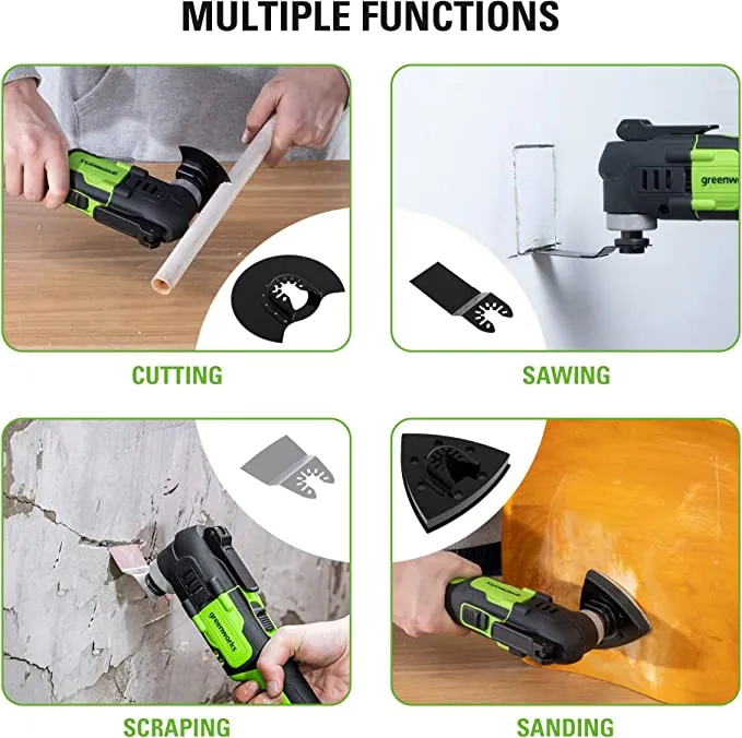 24V Cordless Battery Drill/Driver and Multitool   20pc Driving Set w/ Two (2) 2.0Ah USB Batteries & Charger