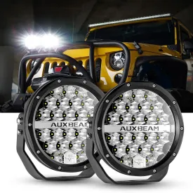 (2pcs/set) 7 Inch 240W Round Offroad LED Driving Lights with DRL Amber/Black Covers(Optional) for SUV ATV UTV Trucks Pickup Boat