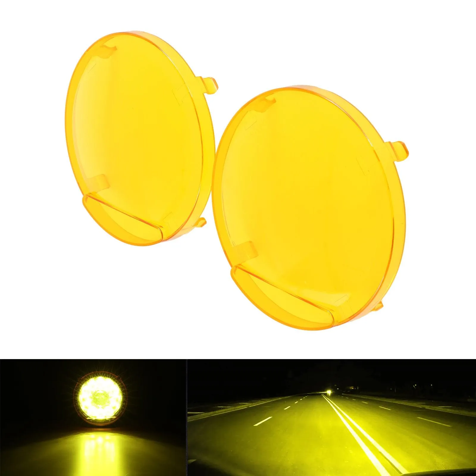 (2pcs/set) 7 Inch/ 9 Inch Round LED Driving Light Amber Cover Light Shield Cover