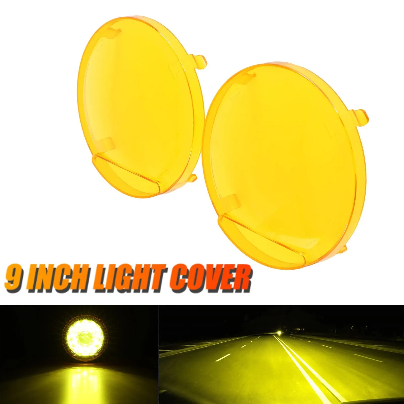 (2pcs/set) 7 Inch/ 9 Inch Round LED Driving Light Amber Cover Light Shield Cover