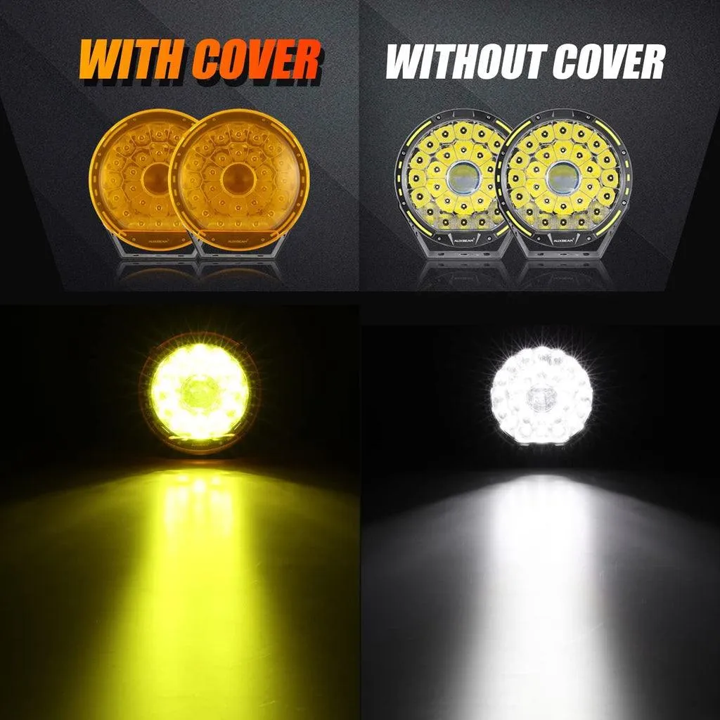 (2pcs/set) 9 INCH 270W 37776LM 360-PRO Series Custom Lens LED Driving Lights Amber/Black Covers(Optional) for for Ford F150 F250 F350 F450