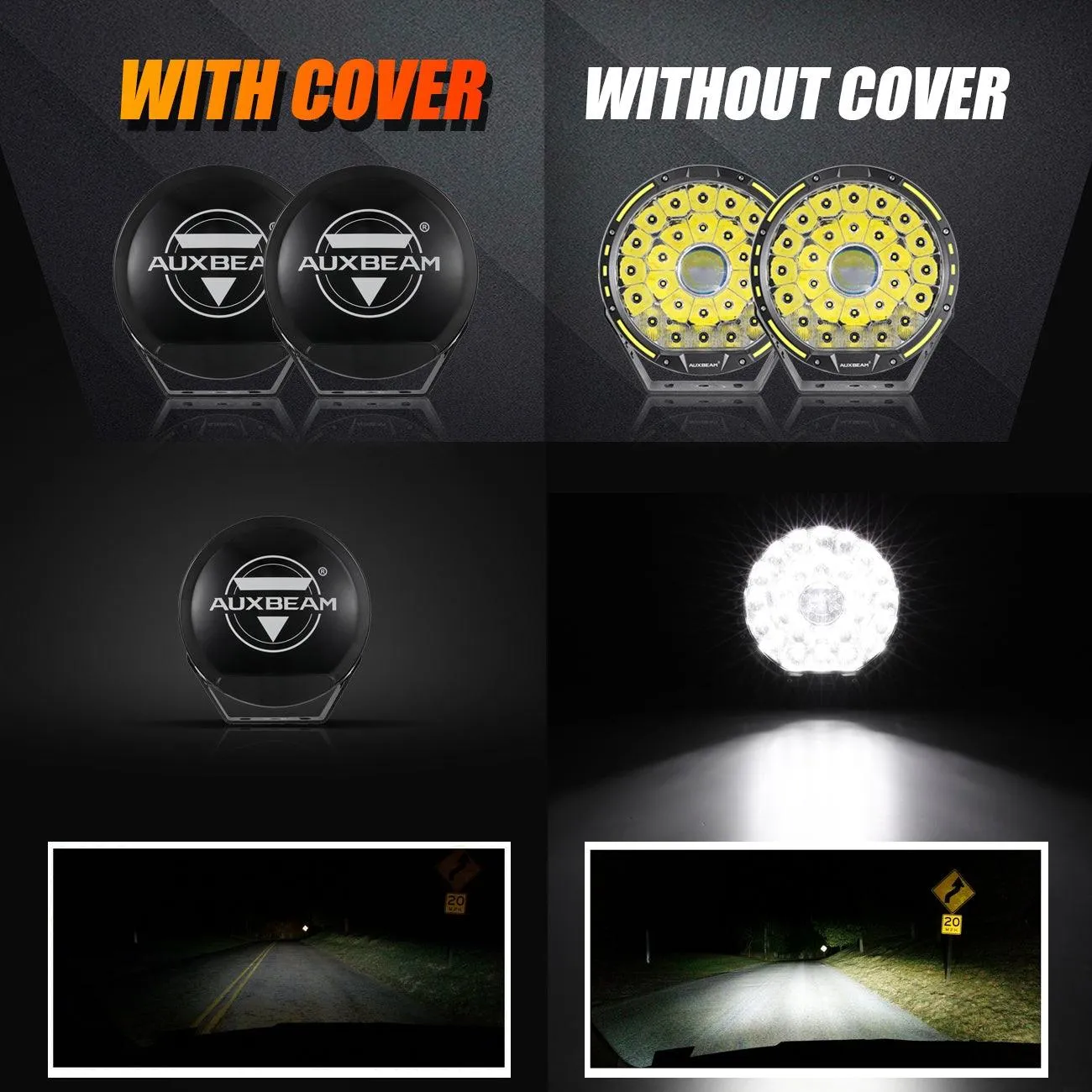 (2pcs/set) 9 INCH 270W 37776LM 360-PRO Series Custom Lens LED Driving Lights Amber/Black Covers(Optional) for for Ford F150 F250 F350 F450