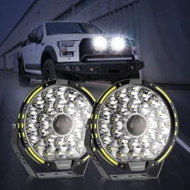 (2pcs/set) 9 INCH 270W 37776LM 360-PRO Series Custom Lens LED Driving Lights Amber/Black Covers(Optional) for for Ford F150 F250 F350 F450