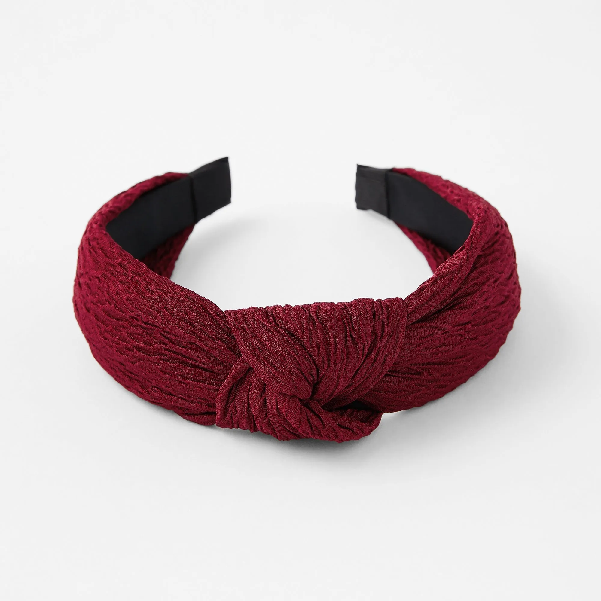 Accessorize London Crinkle Knot Burgundy Alice Band