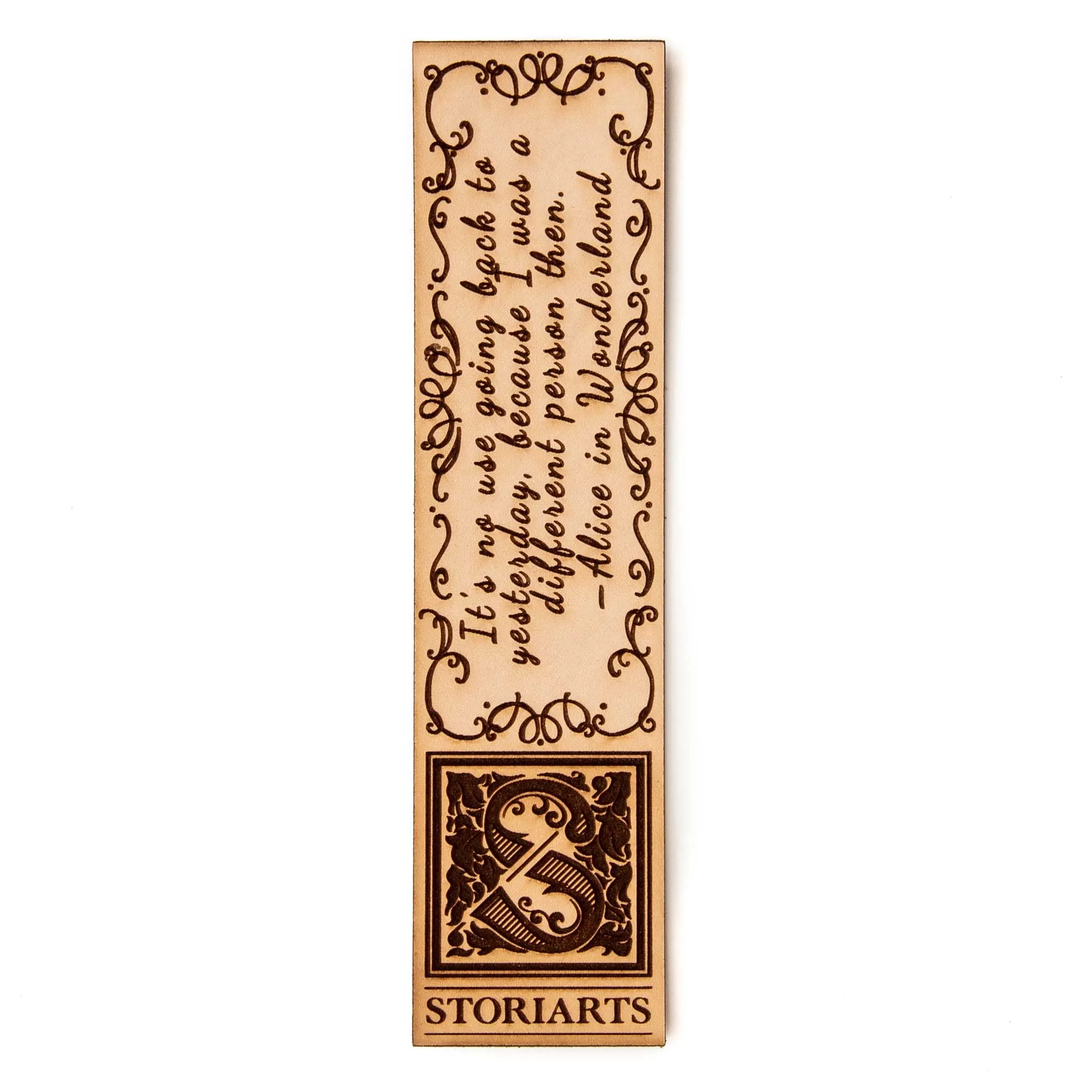 Alice in Wonderland Leather Quote Bookmark