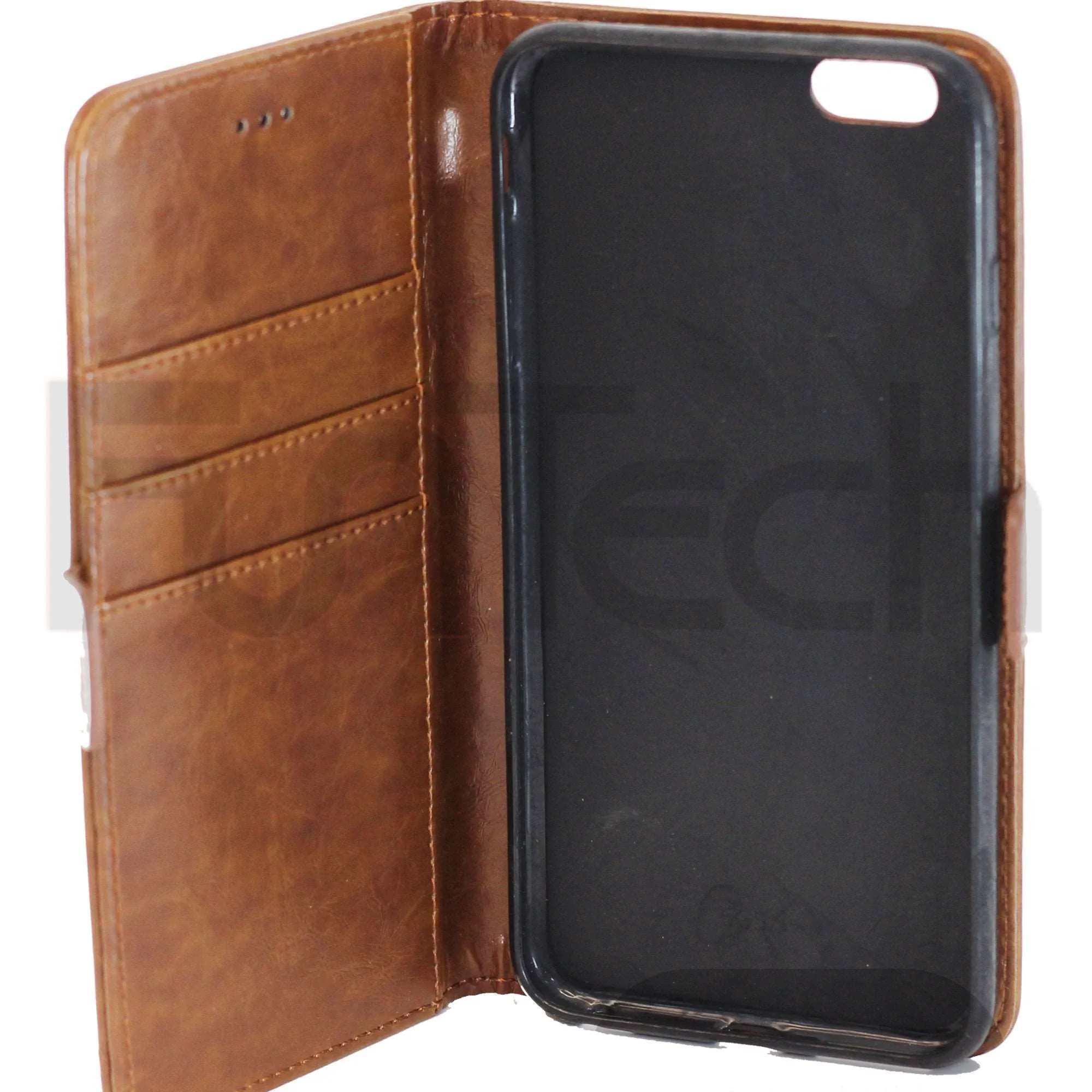 Apple iPhone 6 Plus /6s Plus Leather Wallet Case Brown