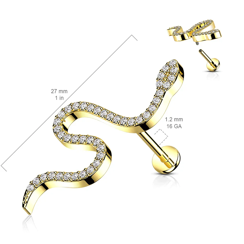 Arizona Snake Body Jewellery. Labret, Monroe, Tragus and Cartilage Earrings.