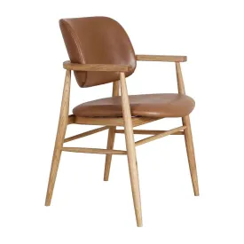 Aura Leather Dining Chair (Oak)