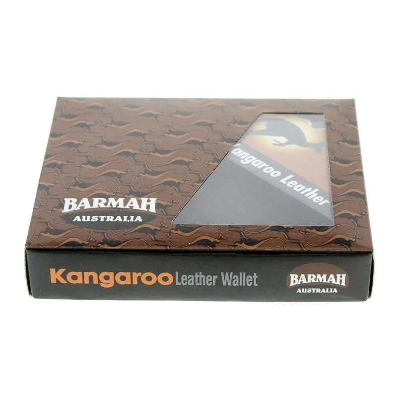 Barmah Kangaroo Leather 1 Fold Wallet - Brown