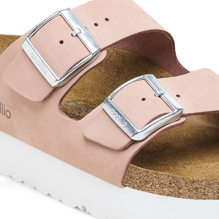 BIRKENSTOCK Women's Arizona Flex Platform Nubuck Leather (Soft Pink)