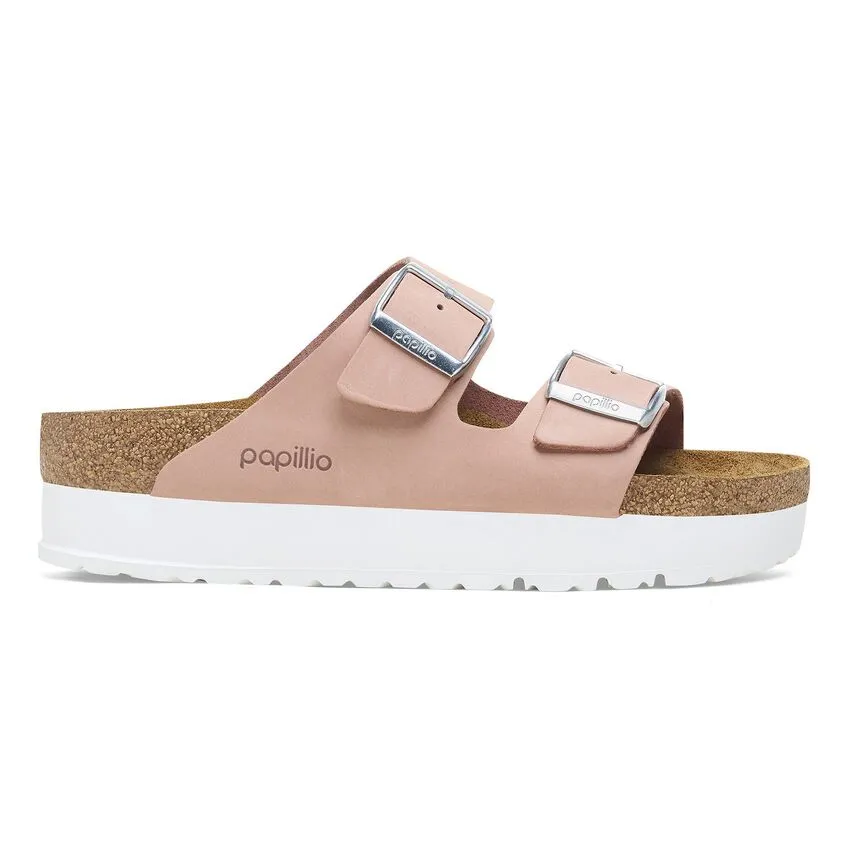 BIRKENSTOCK Women's Arizona Flex Platform Nubuck Leather (Soft Pink)