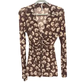 Blouse Long Sleeve By Free People In Brown, Size: Xs