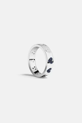 Blue & White Heart Ring