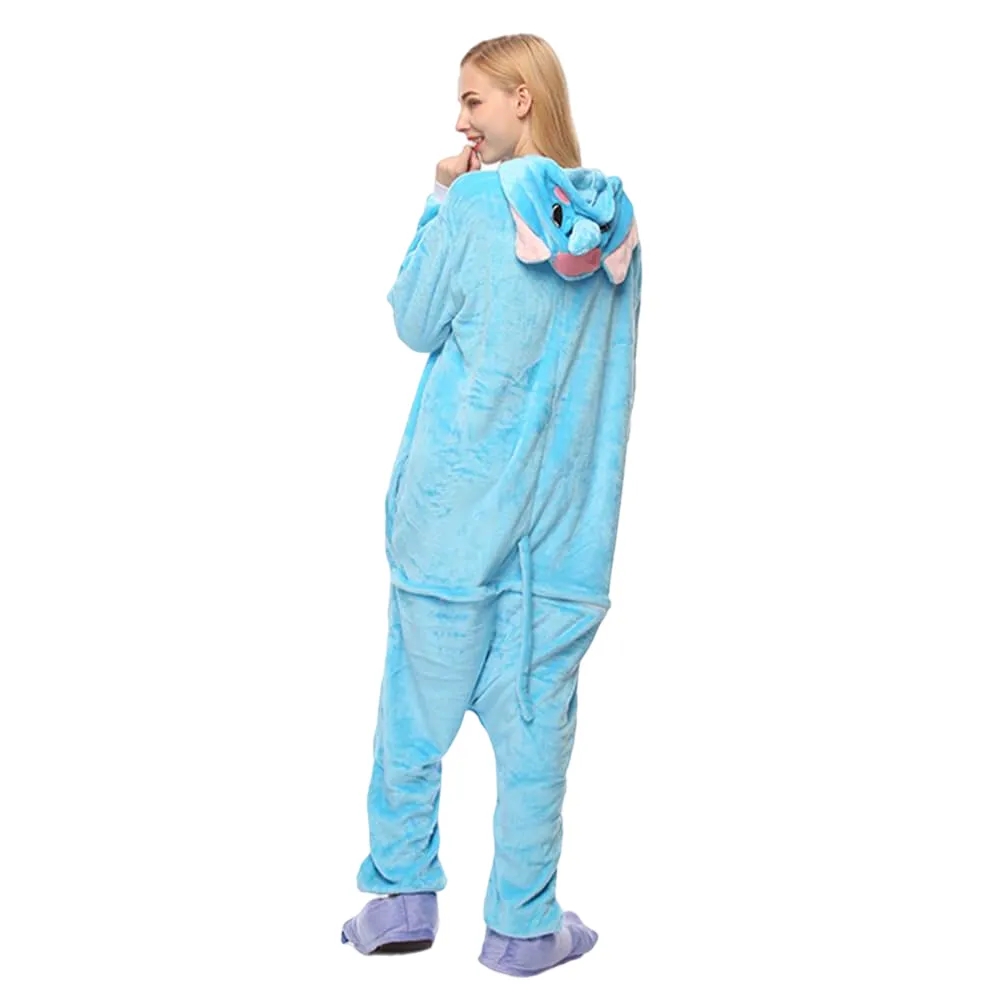 Blue Elephant Adult Onesie