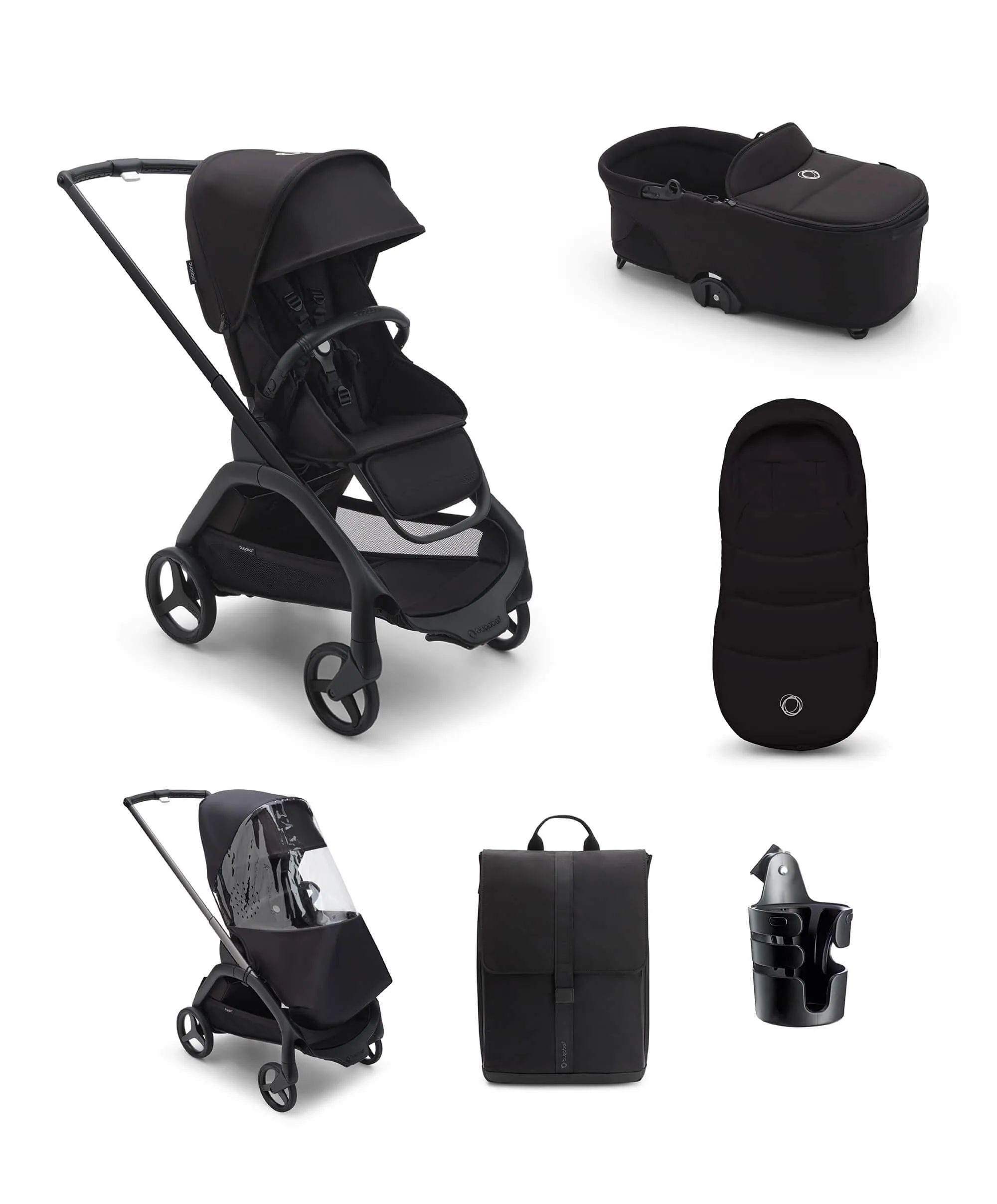 Bugaboo Dragonfly Essential 6 Piece Bundle in Midnight Black