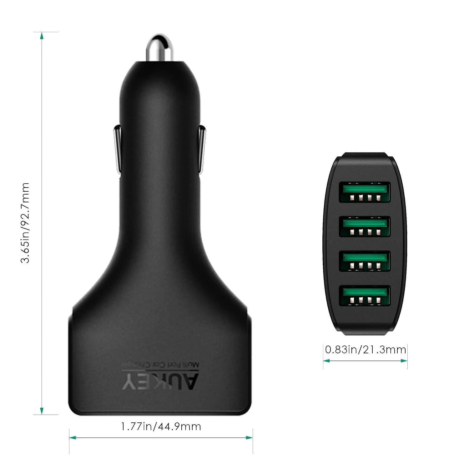 CC-01 9.6A 48W 4-Port USB Car Charger with AiPower Adaptive Charging