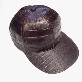 Chocolate Brown All Over Alligator body Strap-back Hat