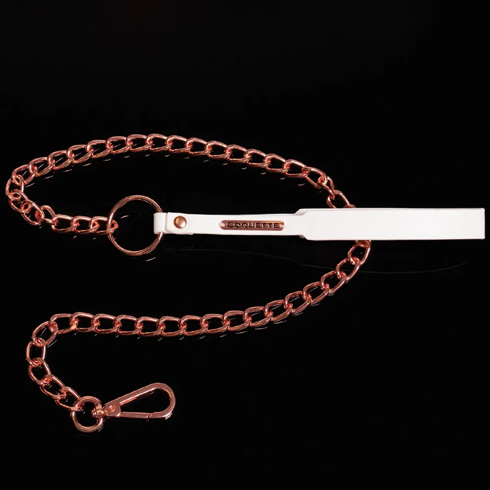 Coquette Luxury Faux Leather Rose Gold Chain Leash