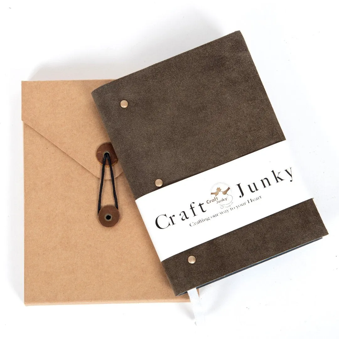 Craft Junky Soft Cover Suede Leather Ruled Diary