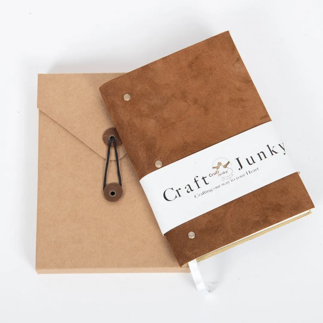 Craft Junky Soft Cover Suede Leather Ruled Diary