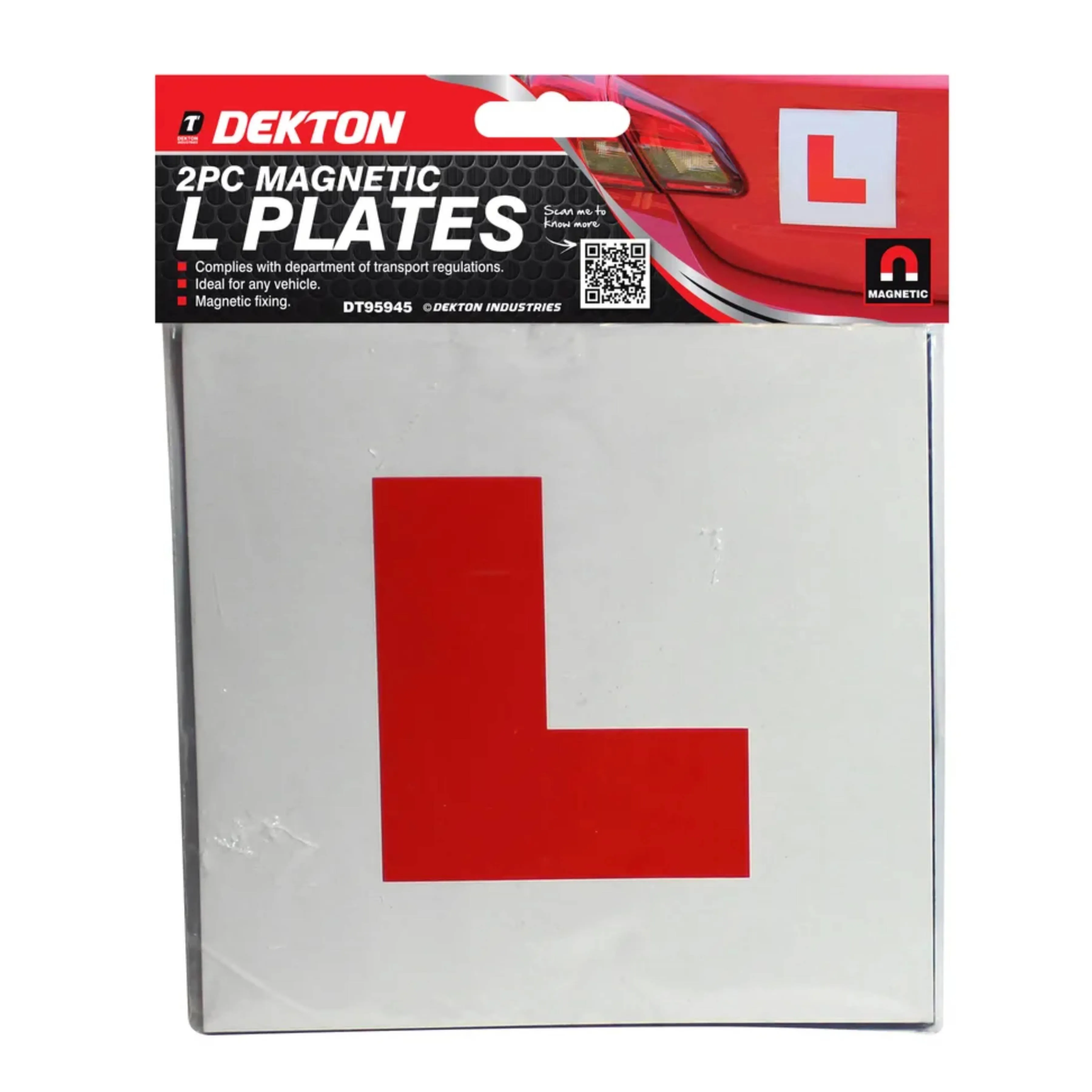 DEKTON 2PC Car Magnetic L Plate