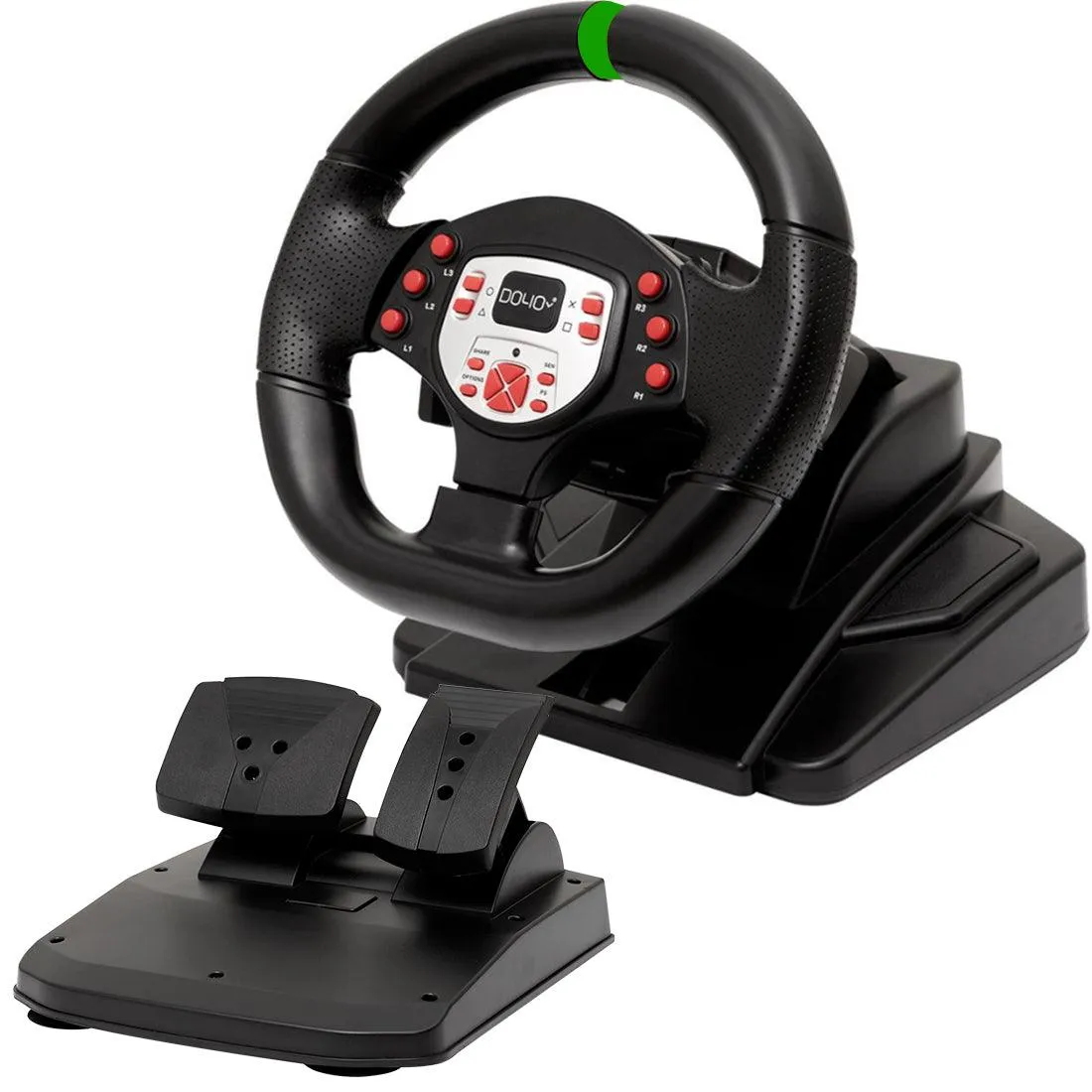 DOYO180 Degree Driving-gaming racing wheel: Compatible with PS3/PS4/XBOX One/XBOX 360/SWITCH/Android/PC, 180-degree Steering, Adjustable Height