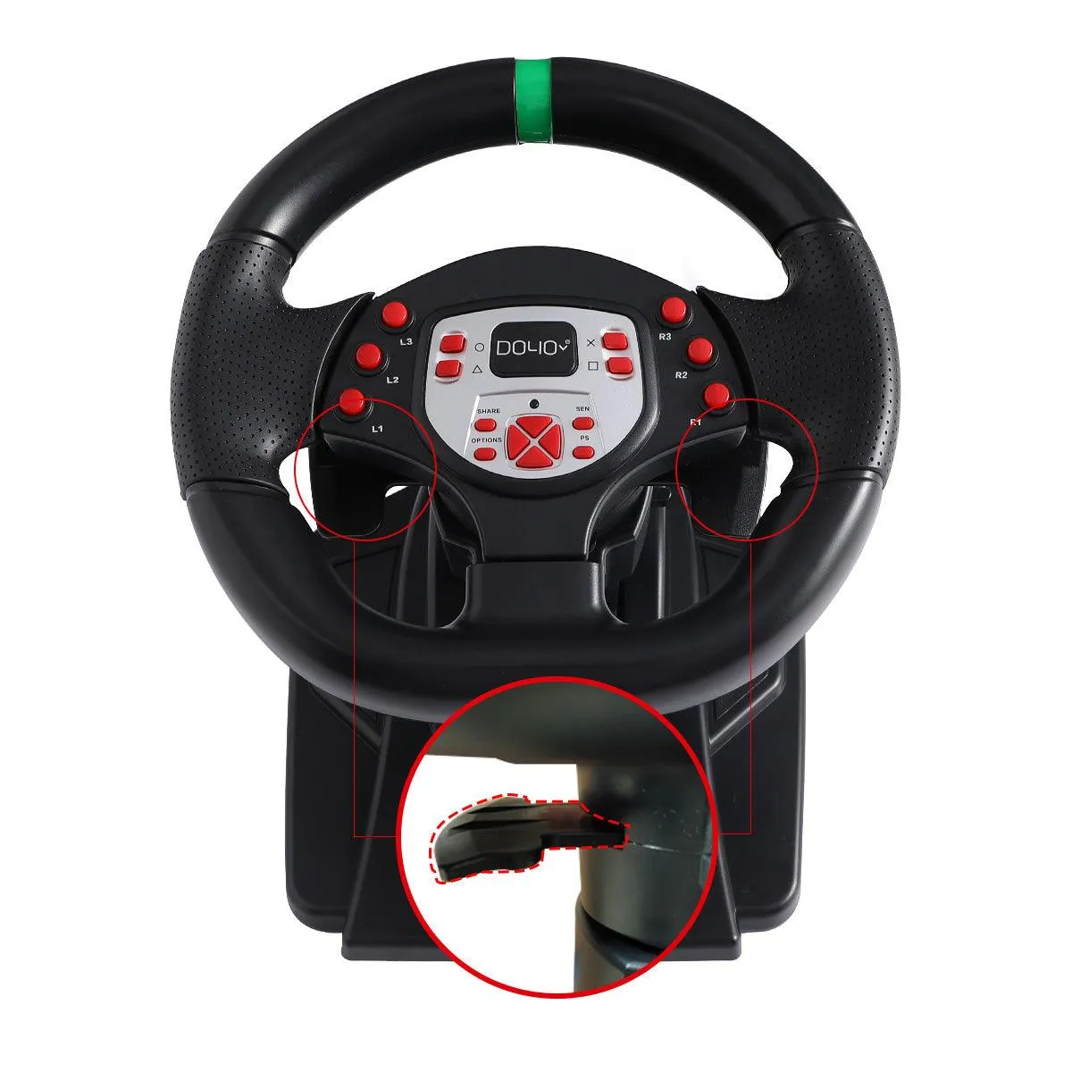 DOYO180 Degree Driving-gaming racing wheel: Compatible with PS3/PS4/XBOX One/XBOX 360/SWITCH/Android/PC, 180-degree Steering, Adjustable Height