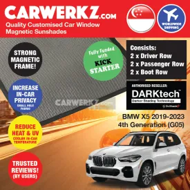 Dr Shadez DARKtech BMW X5 2019-Current 4th Generation (G05) Germany SUV Customised Window Magnetic Sunshades