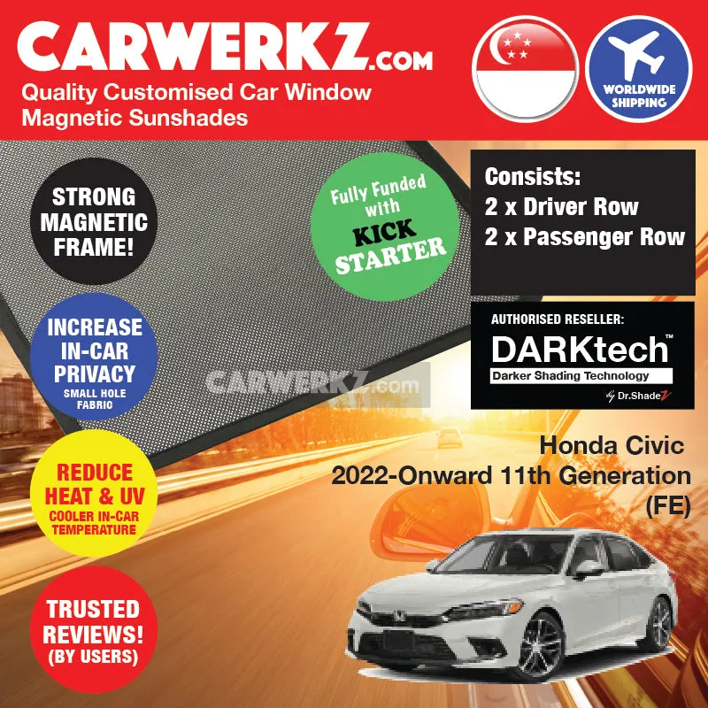 Dr Shadez DARKtech Honda Civic 2021-Current 11th Generation (FE) Japan Sedan Customised Window Magnetic Sunshades