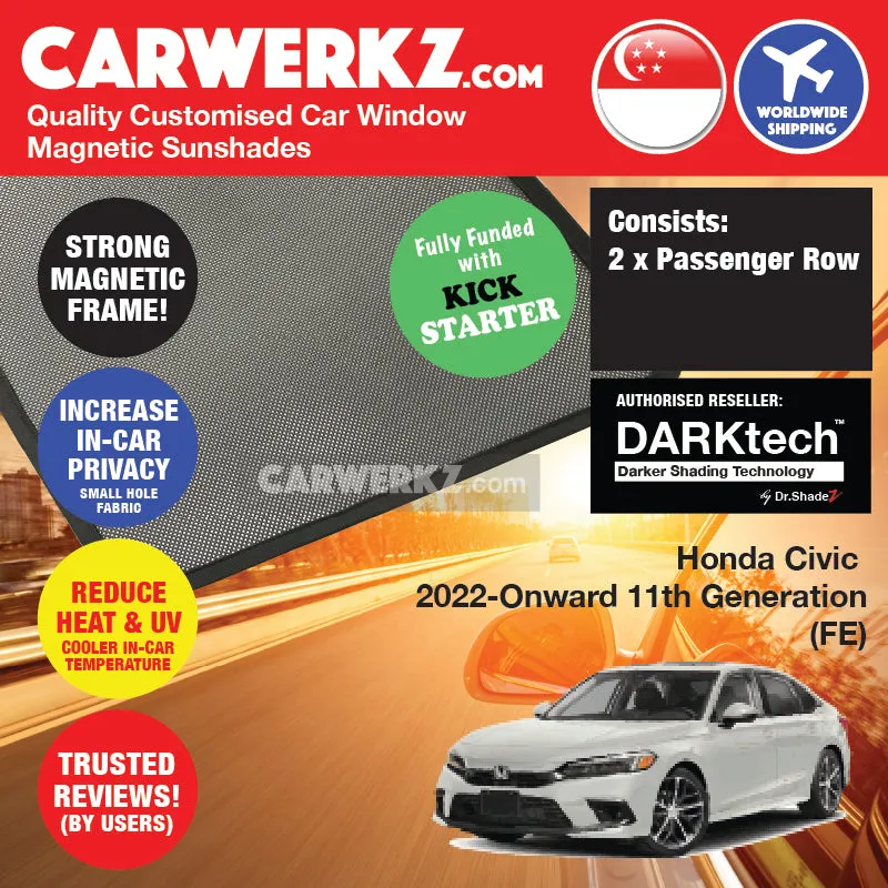 Dr Shadez DARKtech Honda Civic 2021-Current 11th Generation (FE) Japan Sedan Customised Window Magnetic Sunshades