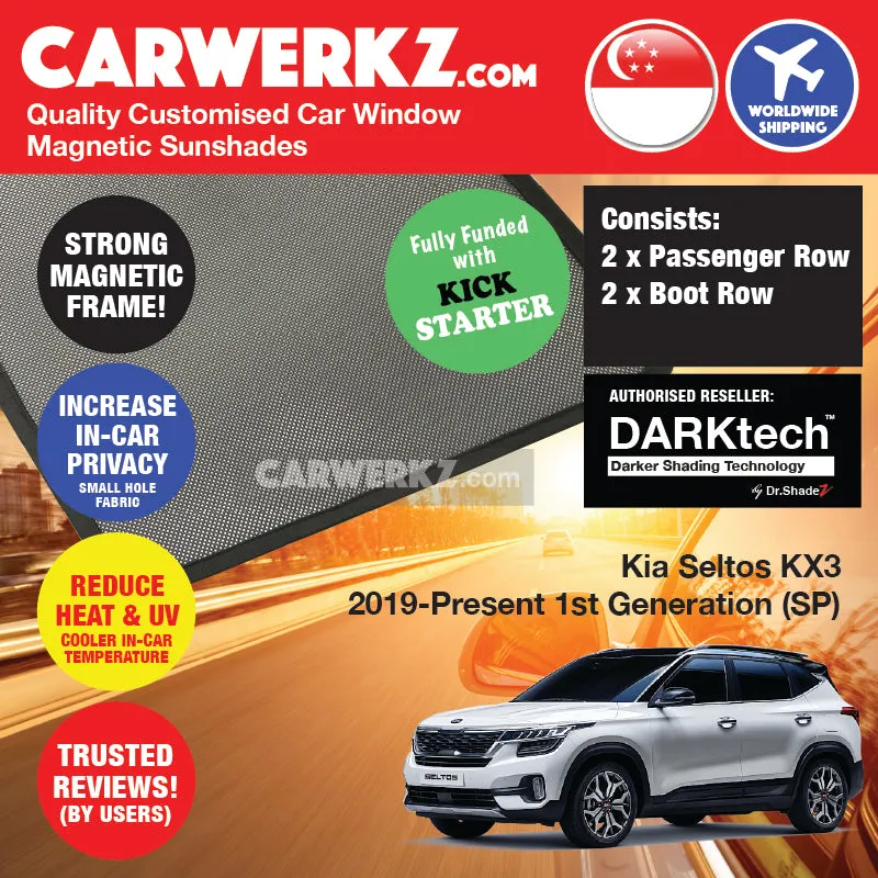 Dr Shadez DARKtech Kia Seltos KX-3 2019-Current 1st Generation (SP) Korea SUV Customised Window Magnetic Sunshades