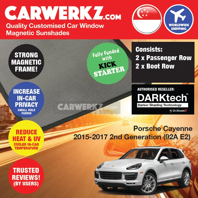 Dr Shadez DARKtech Porsche Cayenne 2009-2017 2nd Generation (92A Facelift) Germany SUV Customised Window Magnetic Sunshades