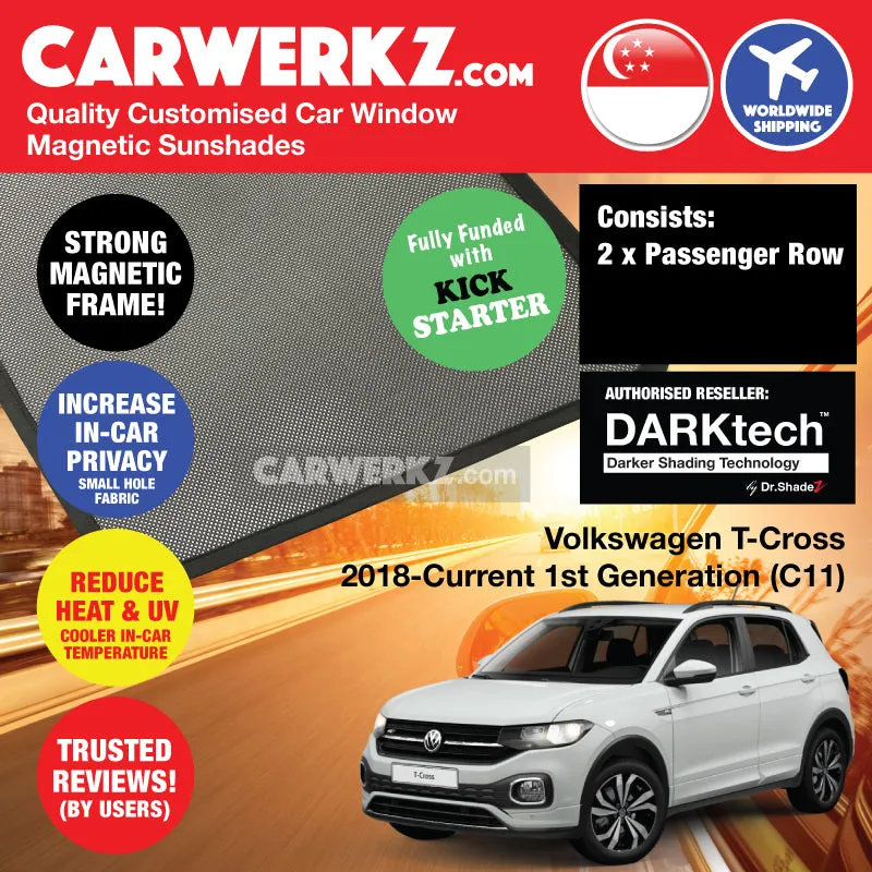 Dr Shadez DARKtech Volkswagen T-Cross 2018-Current 1st Generation (C11) Germany SUV Customised Car Window Magnetic Sunshades