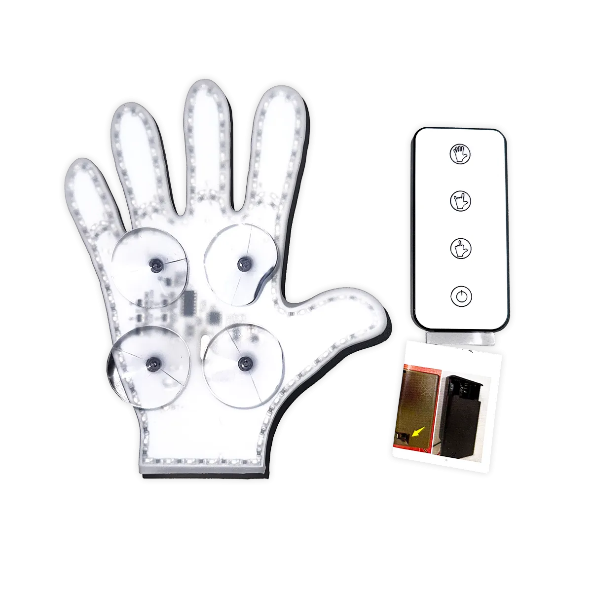 Hand Gesture Lighted Suction Cup Mount Sign with Remote - 6 Pieces Per Retail Ready Display 24454