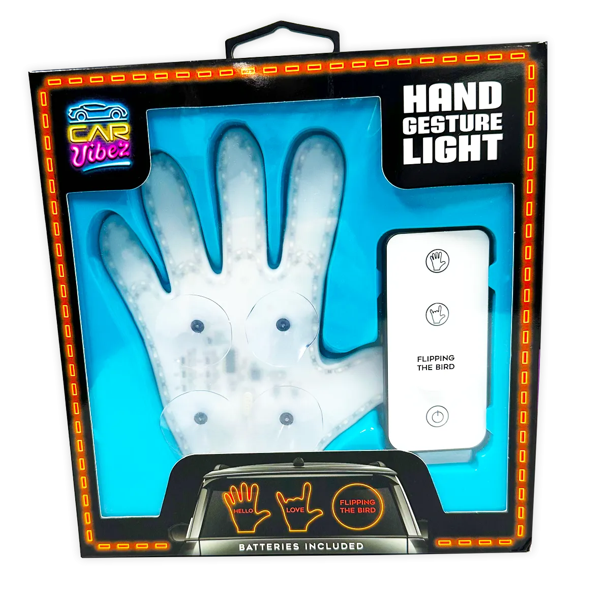 Hand Gesture Lighted Suction Cup Mount Sign with Remote - 6 Pieces Per Retail Ready Display 24454