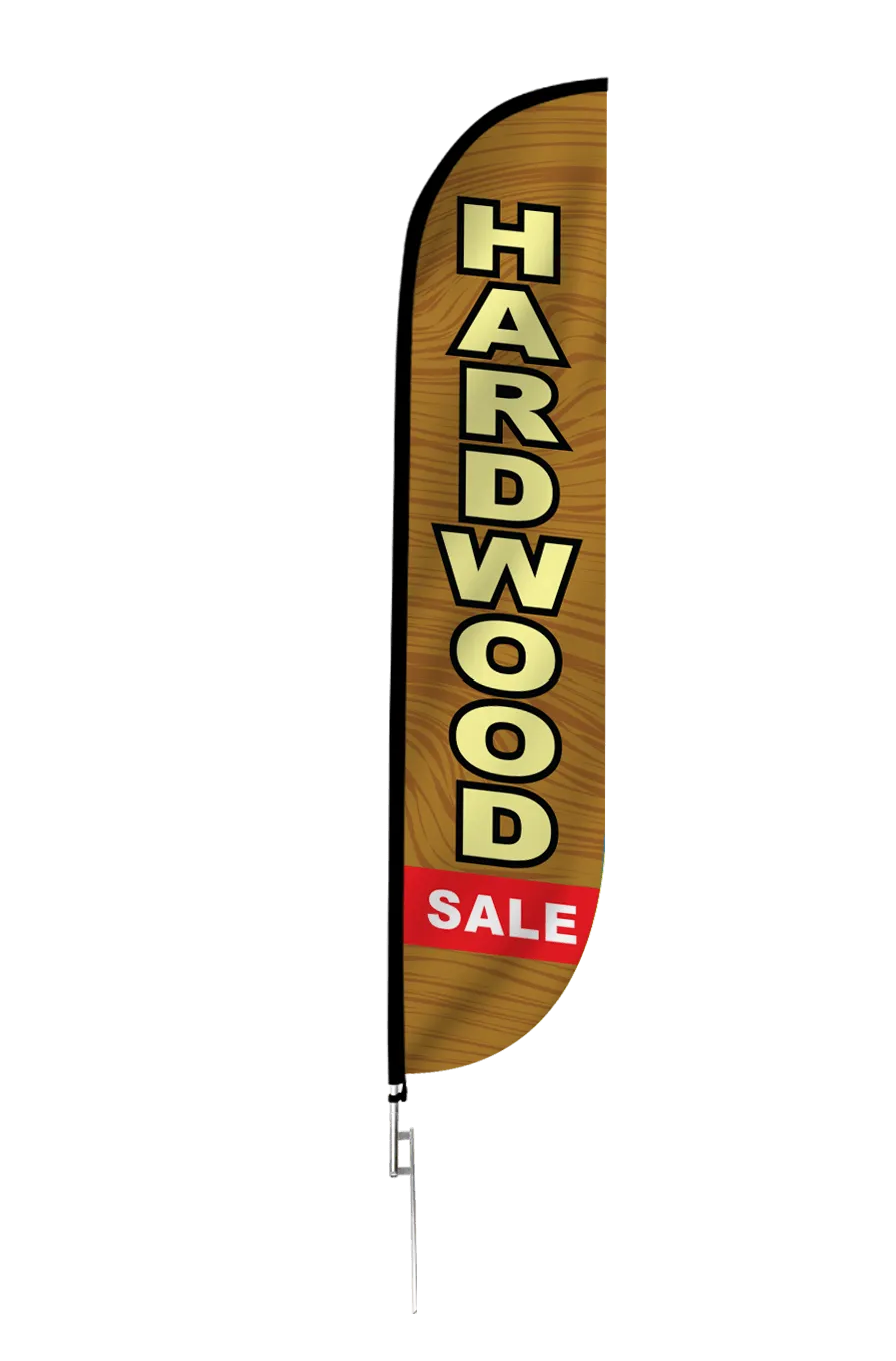 Hardwood Sale Feather Flag Wood Brown