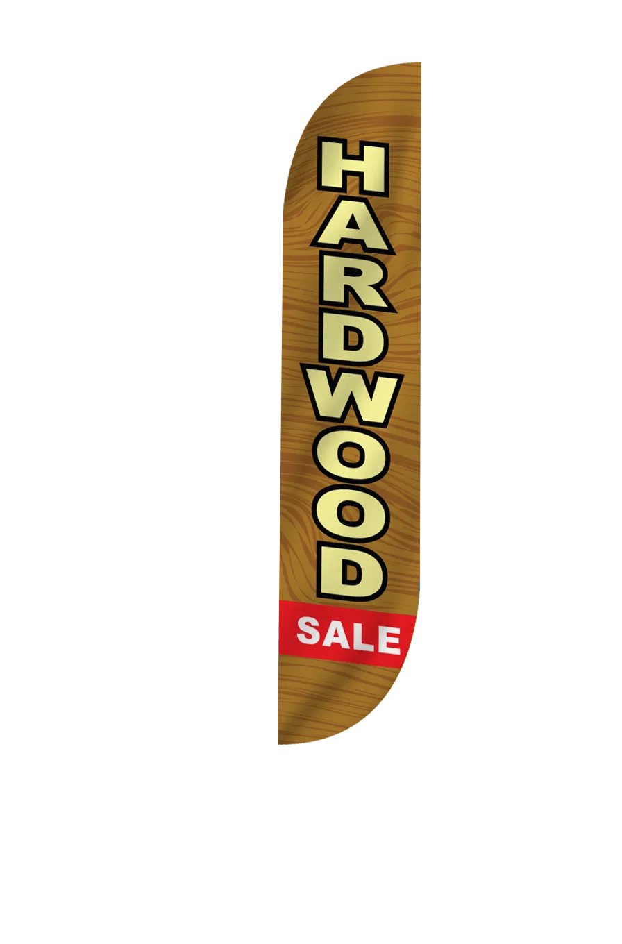 Hardwood Sale Feather Flag Wood Brown