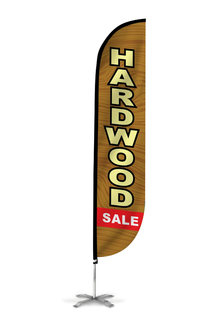 Hardwood Sale Feather Flag Wood Brown