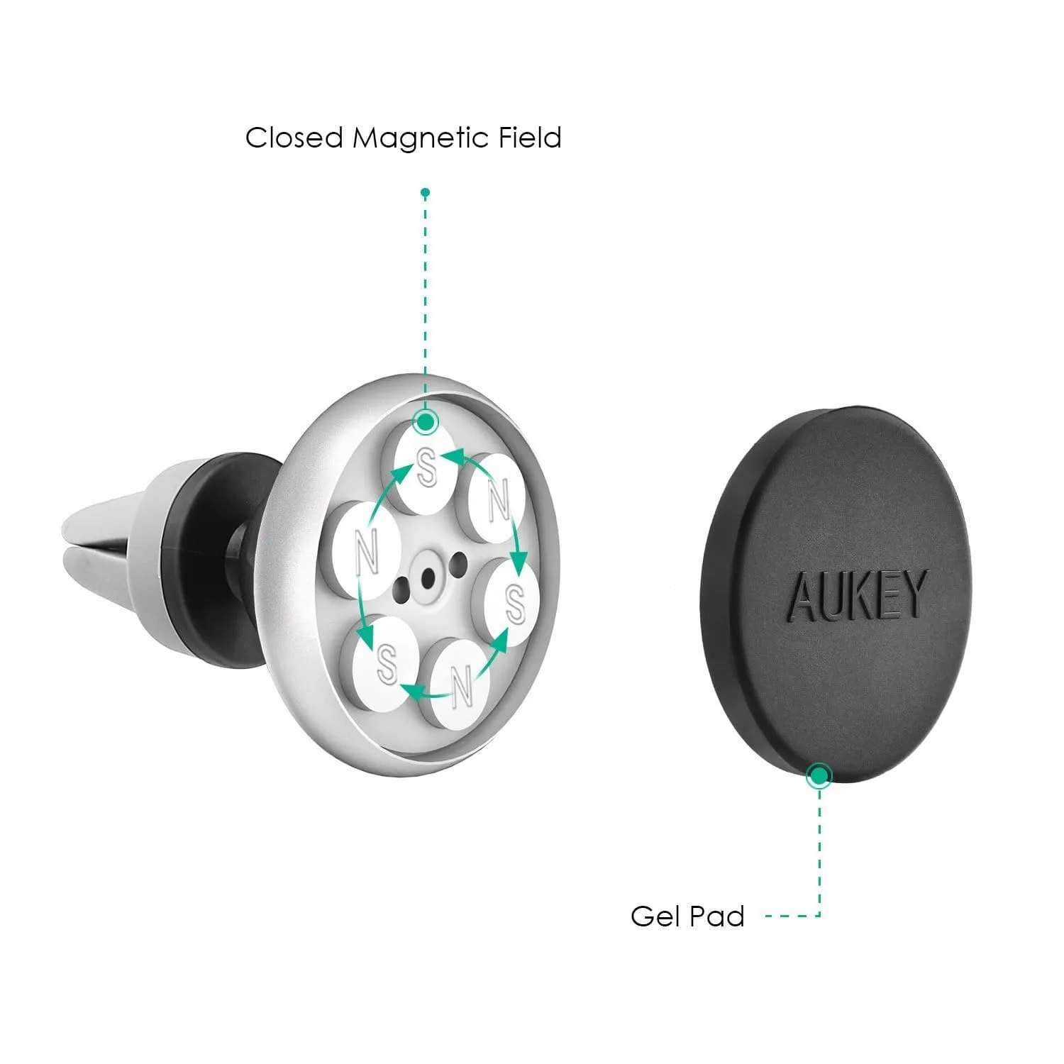 HD-C12 Universal Adjustable 360 Air Vent Magnetic Car Mount