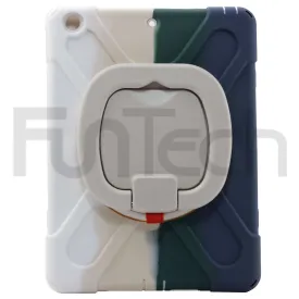 iPad 10.2 inch 2019/2020, 360` Hard Shockproof Case Rainbow White