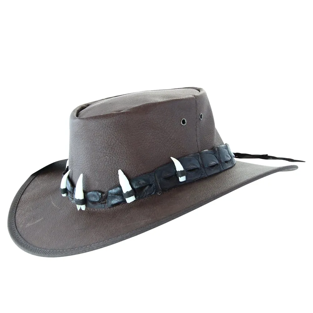 Jacaru Hats Ayers Croc - Roo Leather Brown