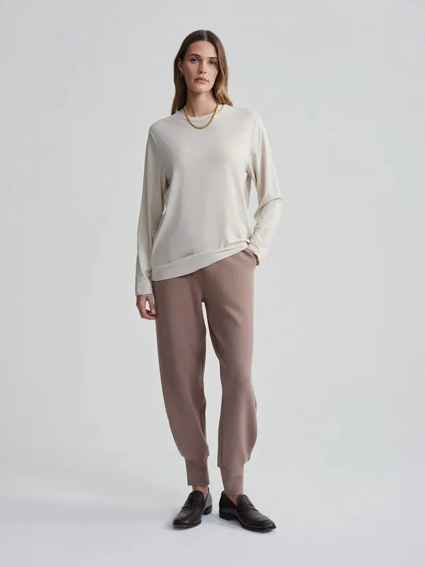 Leah Long Sleeve Boyfriend Tee - Oatmeal