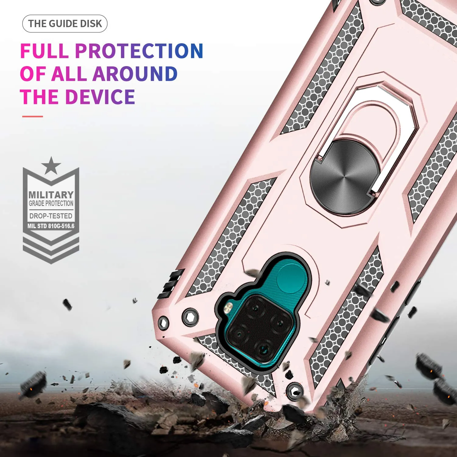 LeYi for Huawei Mate 30 Lite Case with Magnetic Ring Holder, Full Body Protective [Military Grade] Silicone TPU Personalised Shockproof Armour Cover