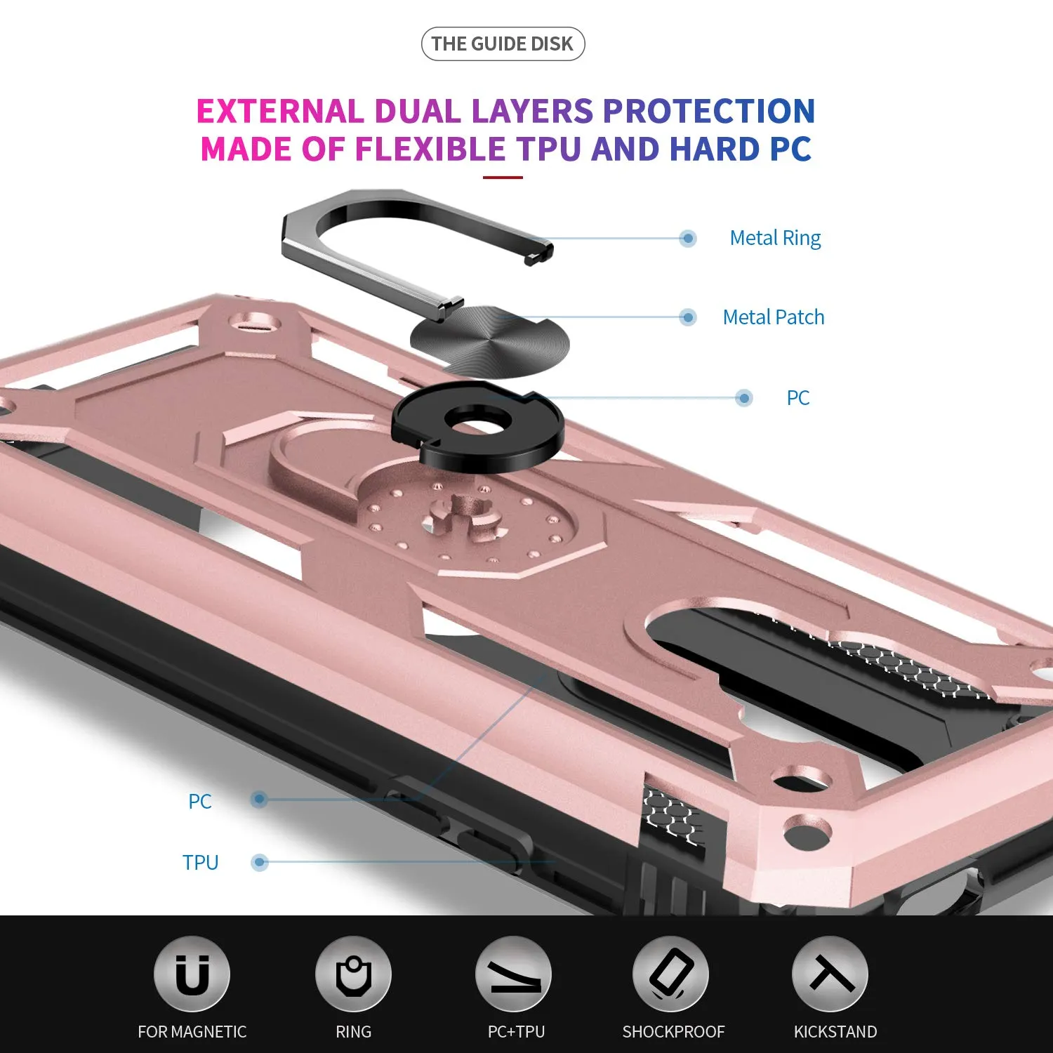 LeYi for Huawei Mate 30 Lite Case with Magnetic Ring Holder, Full Body Protective [Military Grade] Silicone TPU Personalised Shockproof Armour Cover