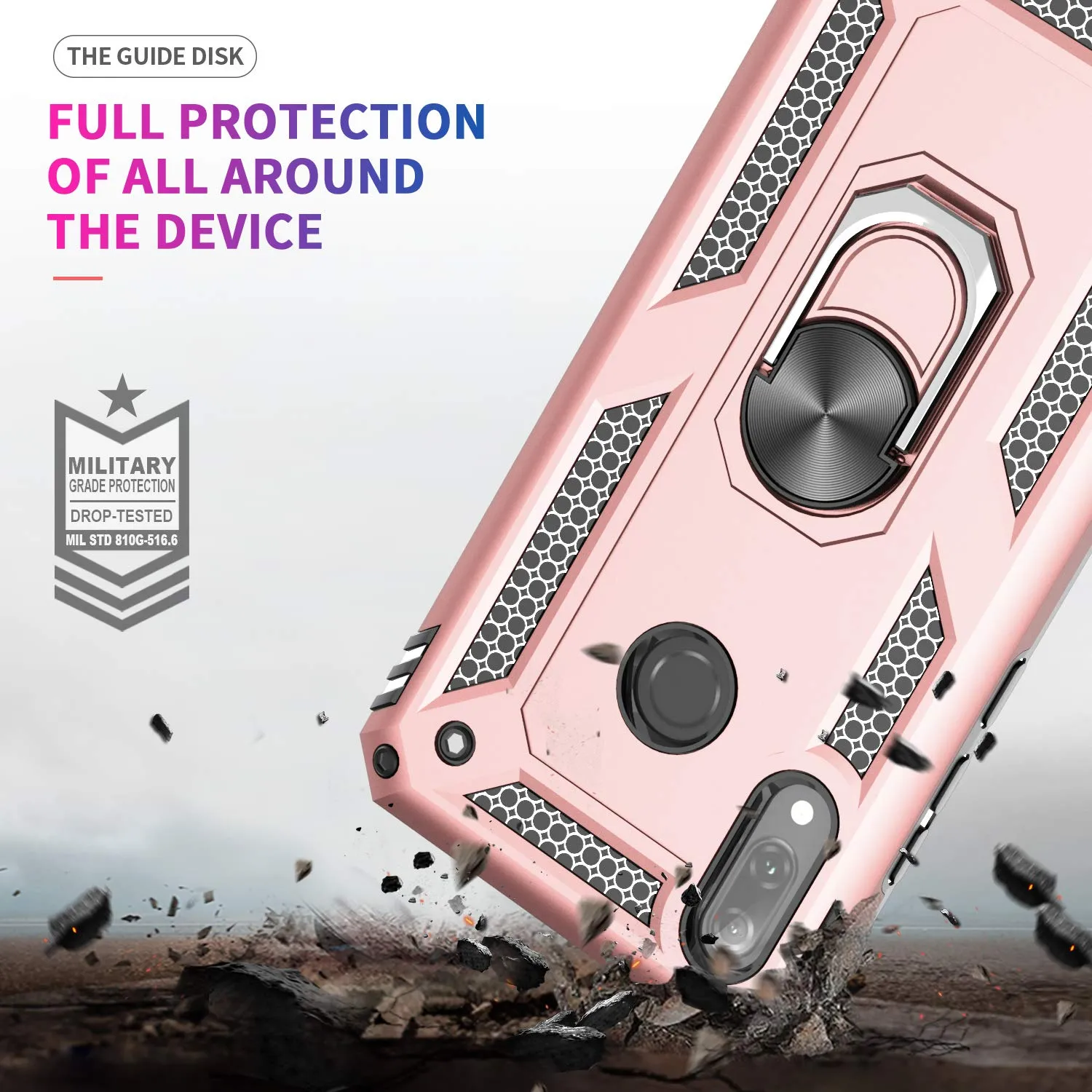 LeYi Huawei P20 Lite Case with Ring Holder Kickstand,Full Body Protective Silicone TPU Gel Personalised Shockproof Tough Armour Phone Cover