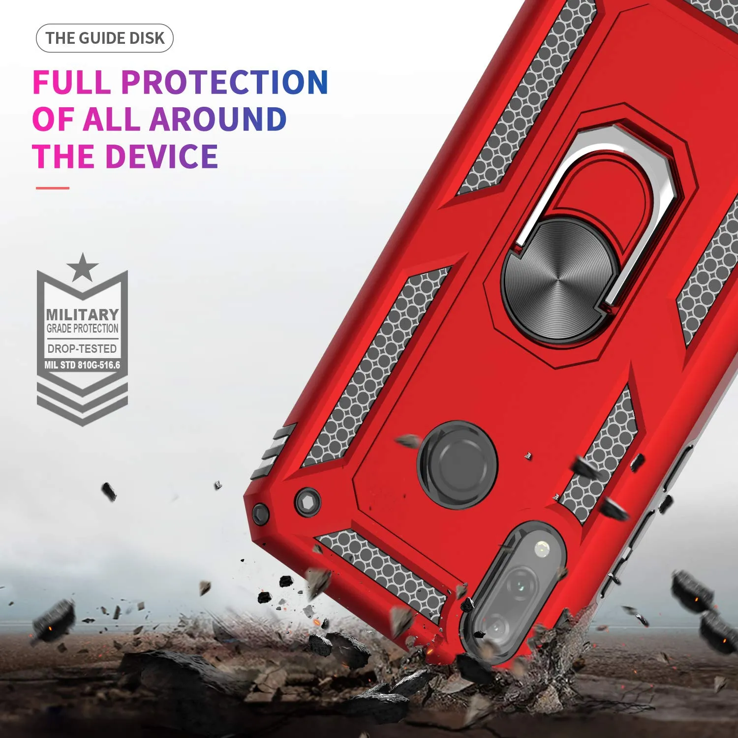 LeYi Huawei P20 Lite Case with Ring Holder Kickstand,Full Body Protective Silicone TPU Gel Personalised Shockproof Tough Armour Phone Cover