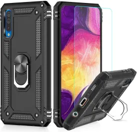 LeYi Samsung Galaxy A50/A50s/A30s Case with HD Screen Protector, [Military Grade] Magnetic Car Ring Holder Mount Kickstand Defender Protective Cover