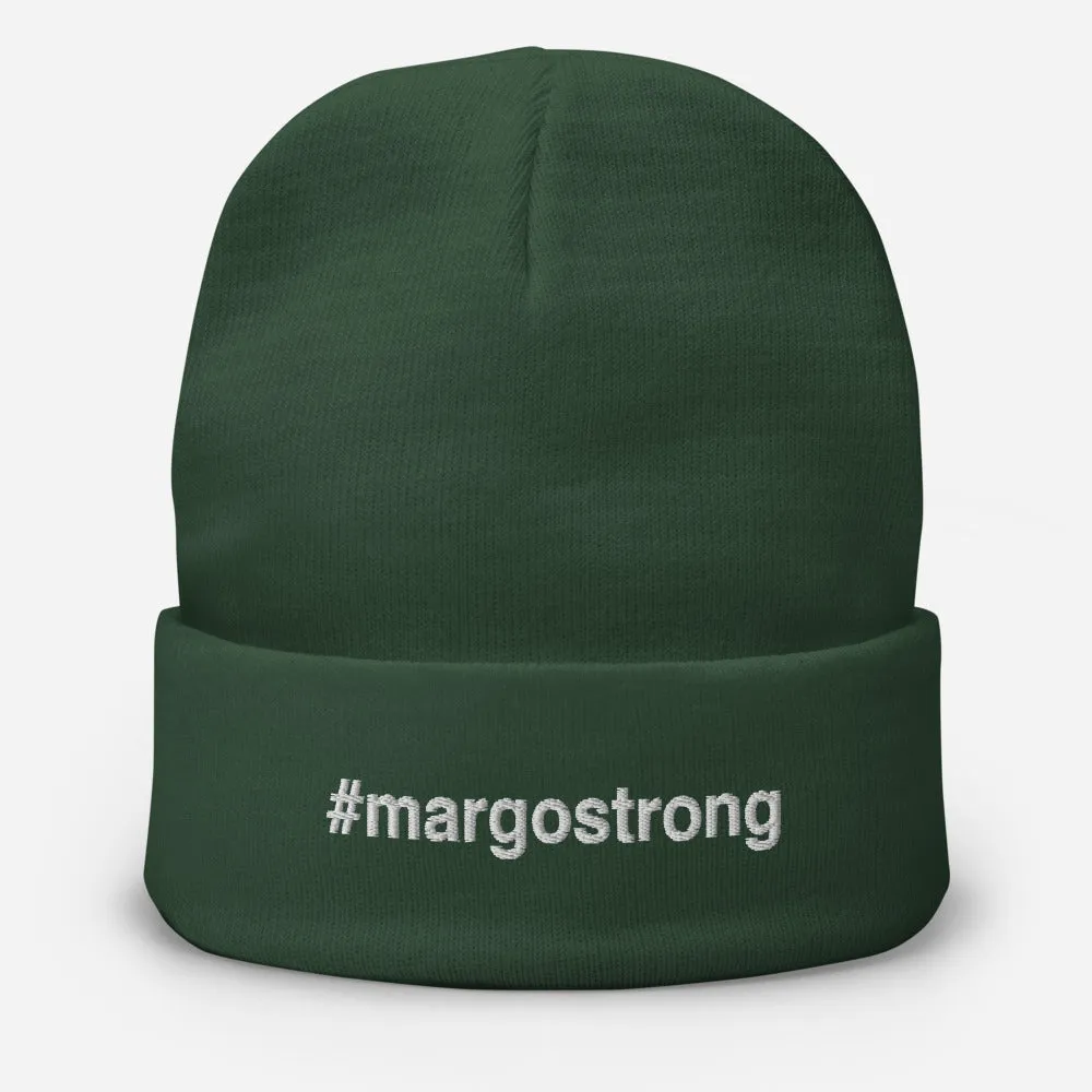 Margo's Collection - #margostrong - White Embroidery - Embroidered Beanie - Different hat colors available