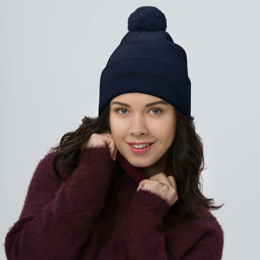 Margo's Collection - #putitdownformargo - Black Embroidery - Pom-Pom Beanie - Different hat colors available